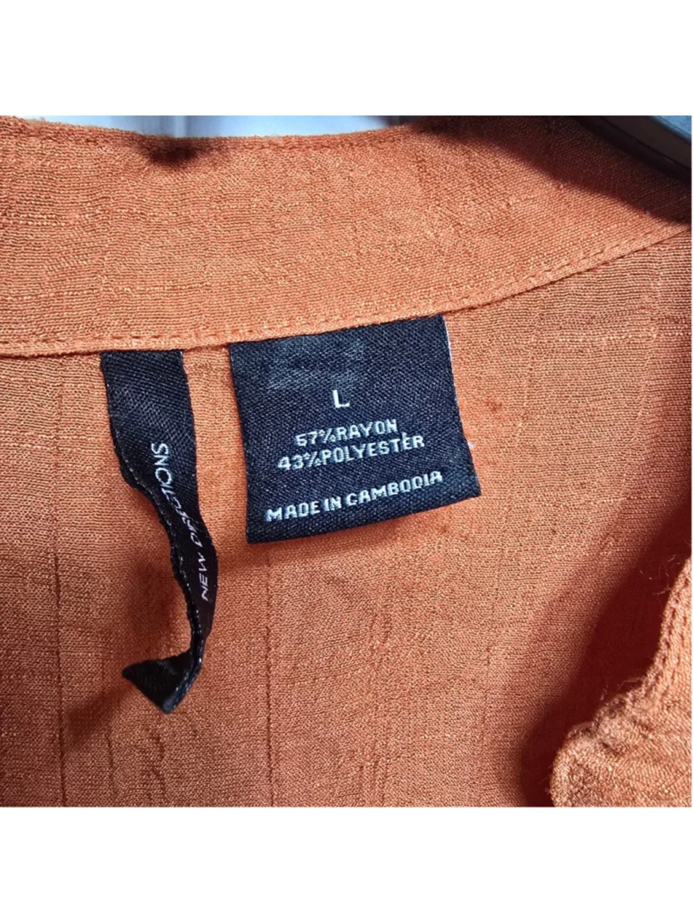 Women's New Directions Orange Tunic Top L - Picture 3 of 5